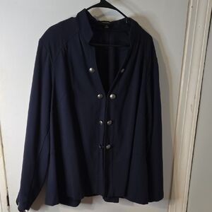 Lane Bryant Navy Blue Blazer Double Buttons Size 28